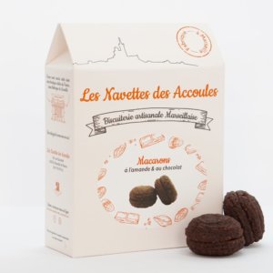 Macarons amandes chocolat - boite cartonnée